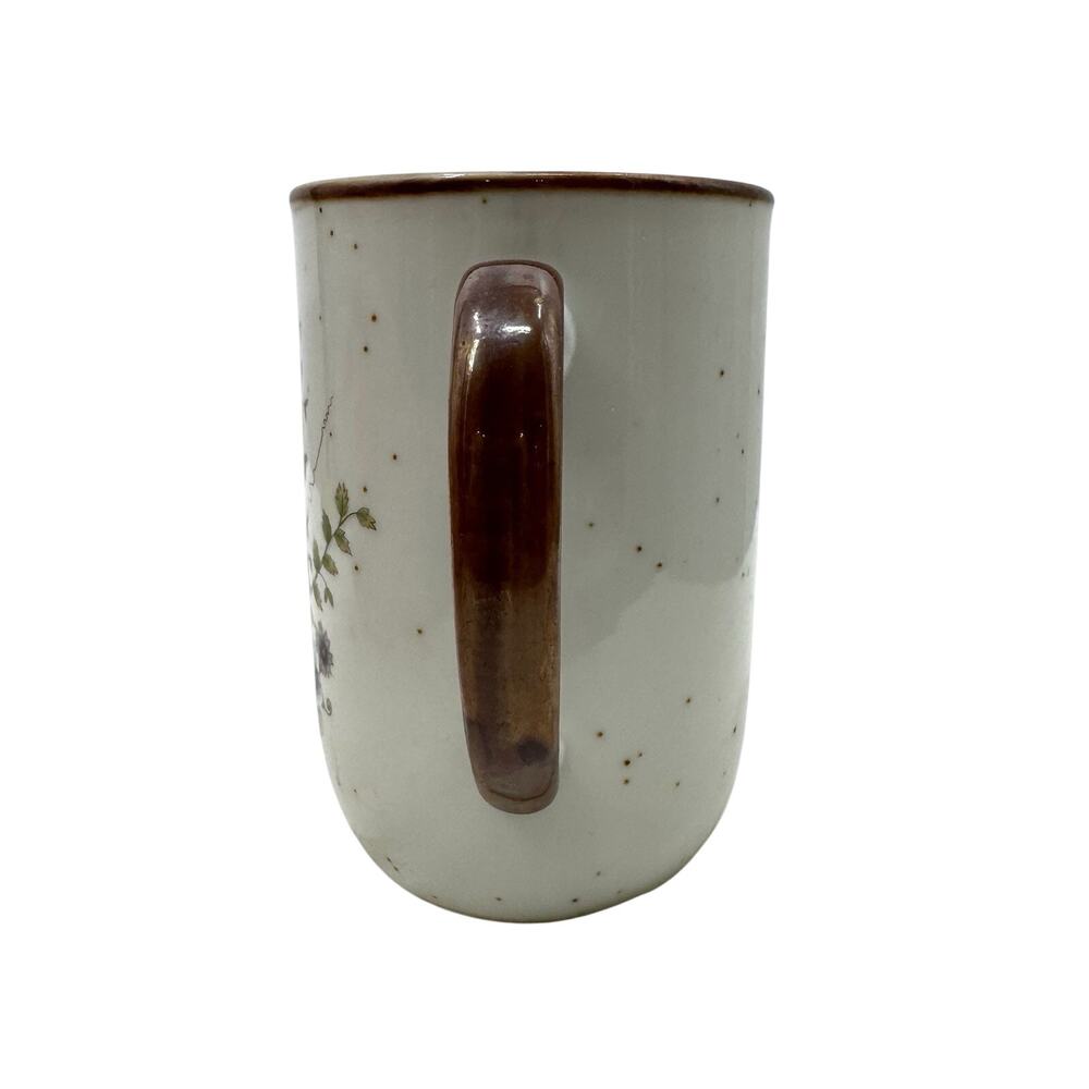 Japan Vintage Speckled Stoneware Purple Floral Coffee Cup Mug - Picture 3 of 7
